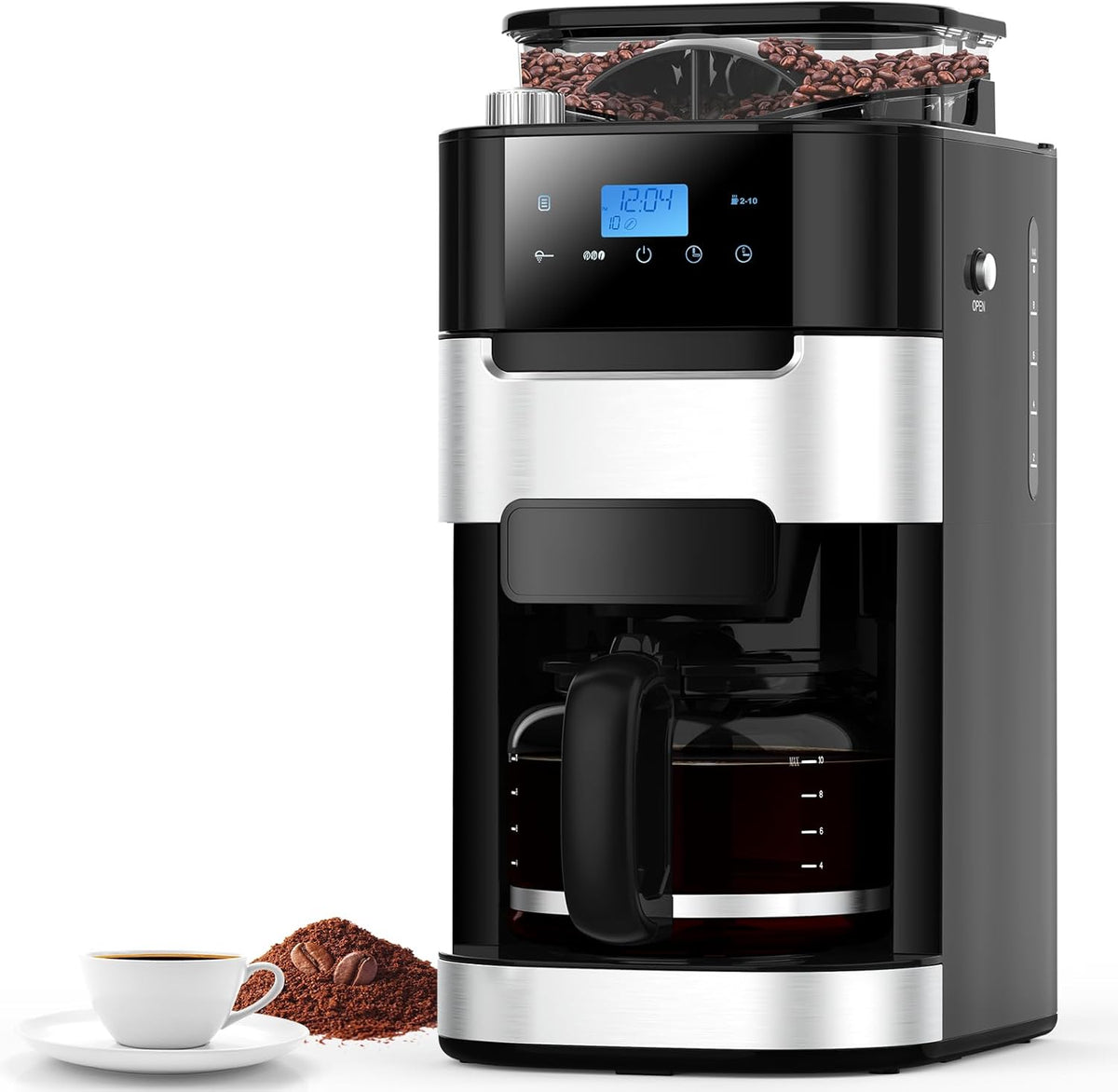 10-Cup Drip Coffee Maker with Built-In Grinder CM8025