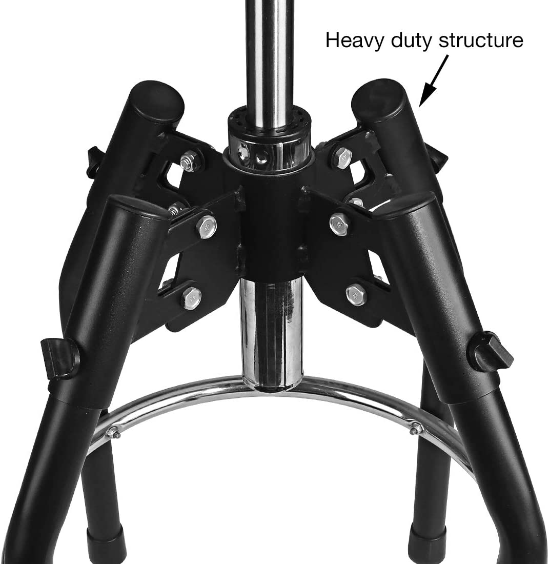 WORKPRO Heavy Duty Adjustable Hydraulic Shop Stool, Garage Bar Stool, 29in to 33.86in, 330-Pound Capacity, Black