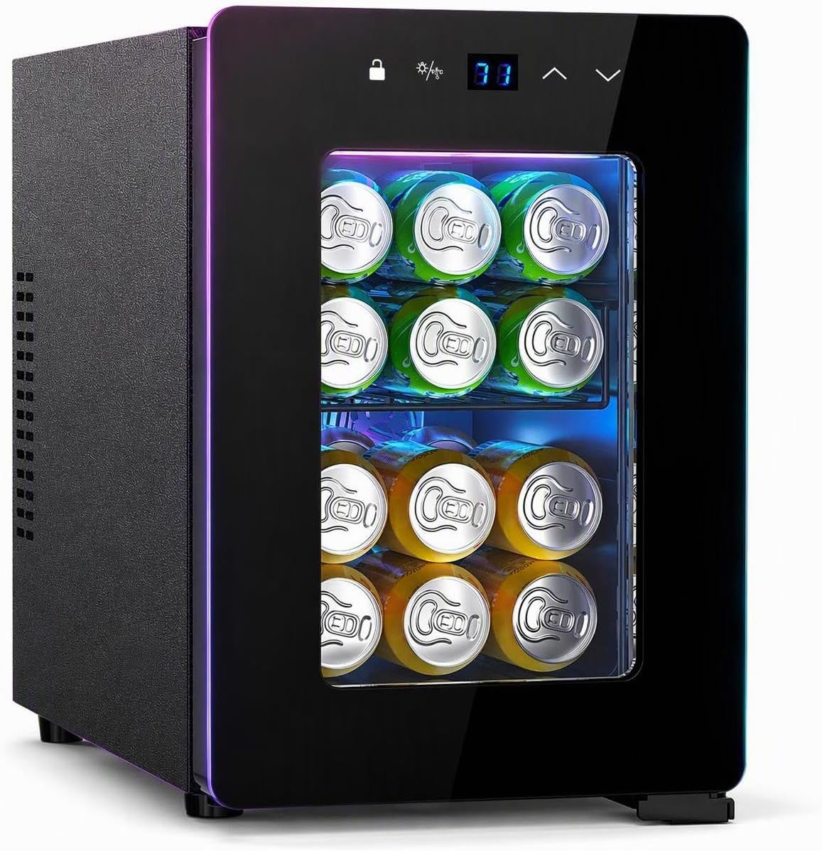 Kismile Gaming Wine Cooler with RGB Lighting, Touch Control & 46–64°F Temperature Range