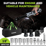 WORKPRO 12V 40 Ft-lbs Power Ratchet Wrench Kit with 10-Piece Socket Accessory Set, 1-Hour Fast Charger, 2.0Ah Lithium-Ion Batteries | 40 Ft-lbs, 10-Piece Socket Accessory Set, 1-Hour Fast Charger, 2.0Ah Lithium-Ion Batteries