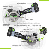 WORKPRO 20V 4-1/2" Cordless Mini Circular Saw with 4.0Ah Battery
