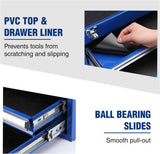 WORKPRO 18 Inch Portable Metal Tool Box with 2 Drawers and 1 Top Storage, Metal Latch and Liner, 100 LBS Load Capacity (Totally)