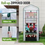 WORKPRO White 27" L x 19" W x 63" H 4-Tier Portable Rack Shelves Gardening Plant Mini Greenhouse
