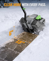 WORKPROX Cordless Snow Shovel, 13-Inch, 20V Battery Included | 23 ft Throw Distance, 4.0Ah Battery, 30° Adjustable Chute, LED Lights, Lightweight, For Steps, Walkways & Driveways
