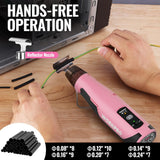 WORKPRO 7.2V Cordless Mini Heat Gun for DIY Crafts, 4000mAh Hot Air Gun, 1.5s Fast Heating, 3 Temp Settings (Cool/572°F/842°F), USB-C Rechargeable - Pink Ribbon
