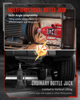 WORKPRO Bottle Jack, 12 Ton Heavy Duty Multi-Directional Welded Bottle Jack