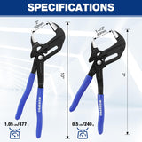 WORKPRO Pliers Wrench Set, 7 & 10-Inch CR-V Construction Wrench Pliers, Adjustable Parallel Smooth Jaw Pliers, Black Finish, Groove Lock Mechanism
