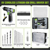 WORKPRO Cordless Power Drill Set with Stackable Tool Box, 8V Cordless Drill Driver and Bit Set, 2.0Ah Electric Cordless Screwdriver Kit with 3/8" Keyless Chuck, Portable Drill for Home Repair, DIY