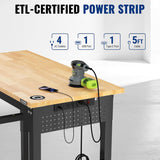 WORKPRO 48"x24" Adjustable Garage Workbench, 2000 LBS, Pegboard