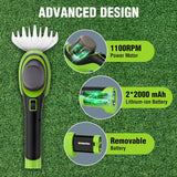 WORKPRO 7.2V Handheld Grass Trimmer, 2-in-1 Cordless Hedge Trimmer & Grass Shears with 44.5” Wheeled Extension Pole, 2Ah Battery, Shrub Trimmer for Lawn Edging, Garden, Yard & Hedge Trimming