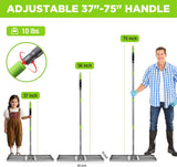WORKPRO Lawn Leveling Rake, 30” x 10” Rake with 6FT Adjustable Handle | Heavy Duty Leveling Rake with Premium Stainless Steel & No-Slip Grip for Garden, Backyard, Golf Course, Farm, Pasture