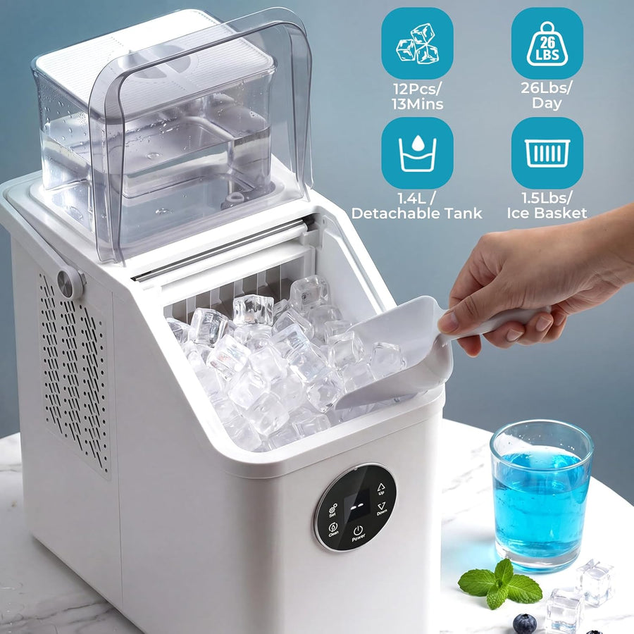26Lbs/Day Countertop Ice Cube Maker IM5812F