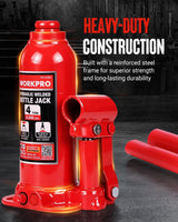 WORKPRO Bottle Jack, 4 Ton Heavy Duty Hydraulic Car Jack with Storage Case