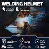 WORKPRO Welding Helmet 4 Arc Sensors True Color Large Viewing Auto Darkening