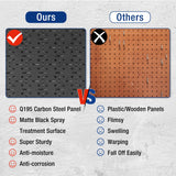 WORKPRO 3 Pack 16"x32" Black Metal Steel Panel Garage Wall Pegboard Organizer