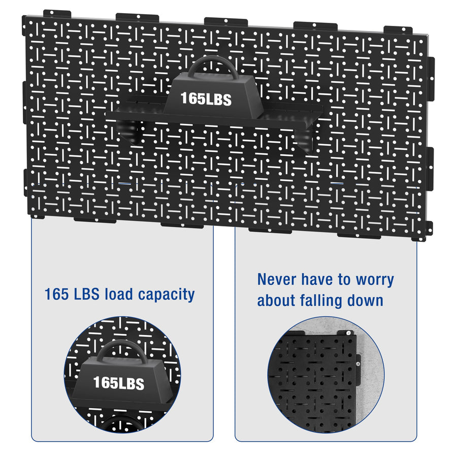 WORKPRO 3 Pack 16"x32" Black Metal Steel Panel Garage Wall Pegboard Organizer