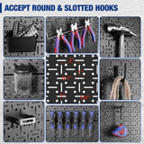 WORKPRO 3 Pack 16"x32" Black Metal Steel Panel Garage Wall Pegboard Organizer