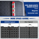 WORKPRO 3 Pack 16"x32" Black Metal Steel Panel Garage Wall Pegboard Organizer