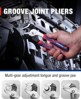 WORKPRO Pliers & Wrench Set, 12-Piece Pliers Tool Set with Organizer | 12-Piece Pliers Set Kit Made with CR-V & Carbon Steel, Ergonomic Grips, Ideal for Home & Garage, Suitable for gifting