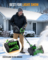 WORKPROX Cordless Snow Shovel, 13-Inch, 20V Battery Included | 23 ft Throw Distance, 4.0Ah Battery, 30° Adjustable Chute, LED Lights, Lightweight, For Steps, Walkways & Driveways