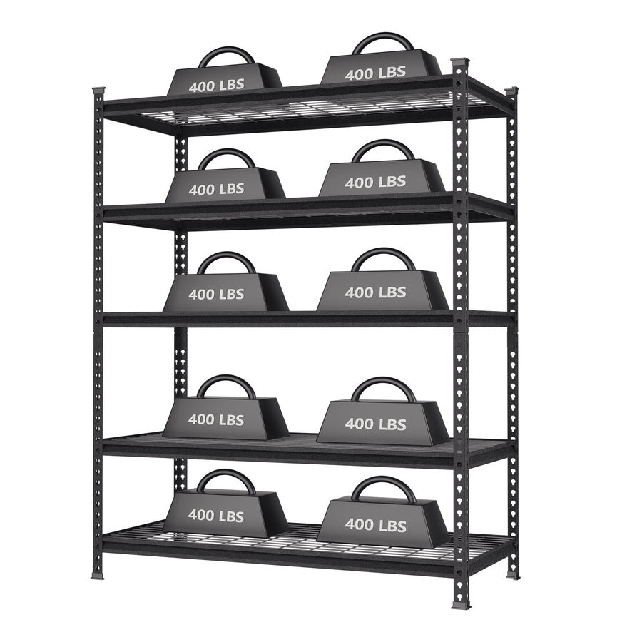 WorkPro 5-Tier Metal Storage Shelving Unit 48"W x 24"D x 72"H Adjustable Storage Rack Heavy Duty Shelf