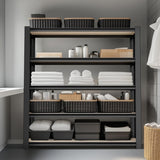 WORKPRO 5-Tier Black Shelving with Board, 48"W x 24"D x 72"H, 3000LBS Load | Adjustable, Heavy Duty, 3000lbs, Boltless Shelving for Kitchen, Living Room, Garage