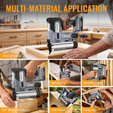 WORKPROX 20V Cordless Brad Nailer Kit, 18 Gauge 2-in-1 Nail & Staple Gun with 2.0Ah Rechargeable Battery, 1000 Staples & 1000 Nails, for Woodworking, Upholstery, DIY Projects & Home Improvement