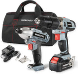 WORKPRO Cordless Drill Driver/Impact 20V Lithium Combo Kit(1.5Ah),1 Battery,Charger and Storage Bag Included