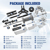 WORKPRO 9-Way Slide Hammer Puller Set, 27-Piece Slide Hammer Kit, Wheel Bearing Removal Tool for Front Hub & Rear Axle, Heavy Duty Bearing Puller Set with Carry Box