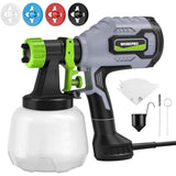 WORKPRO Paint Sprayer, 600W HVLP Spray Paint Gun with 4 Nozzles, 3 Spray Patterns & Adjustable Flow, 44 fl.oz (1300ml) Container, Paint Gun for Furniture, Cabinets, Fence, Walls, Doors, DIY Projects