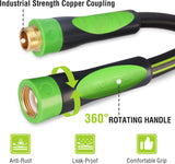 WORKPRO Hybrid Garden Hose 5/8" x 100ft, Heavy Duty | Flexible Hybrid Rubber, 3/4" Solid Brass Fittings & Rotary Handle, Kink Resistant, for Lawn, Garden & Yard Watering