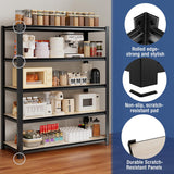 WORKPRO 5-Tier Black Shelving with Board, 48"W x 24"D x 72"H, 3000LBS Load | Adjustable, Heavy Duty, 3000lbs, Boltless Shelving for Kitchen, Living Room, Garage