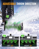 WORKPROX Cordless Snow Shovel, 13-Inch, 20V Battery Included | 23 ft Throw Distance, 4.0Ah Battery, 30° Adjustable Chute, LED Lights, Lightweight, For Steps, Walkways & Driveways