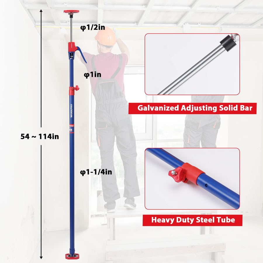 WORKPRO Cabinet Jack Support Pole, 54-114 in Adjustable, 154 lbs, 2-Pack
