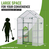 WORKPRO 56" L X 28" W X 77" H 3 Tier 4 Shelves Portable Mini Walk-in Greenhouse