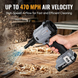 WORKPROX Compressed Air Duster 20V Max, 4-Speed Brushless Air Blower, Black | Powerful Electric Air Duster Rechargeable with 3 Nozzles and LED for PC, Keyboards, Car, Mattress Inflating, Home and Outdoor