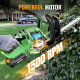 WORKPROX 20V Cordless Hedge Trimmer with 180° Rotatable Handle, 18'' Dual-Action Blade & 2.0Ah Battery, 5/8" Cutting Capacity, Safety Lock, Lightweight Shrub Trimmer for Garden Yard