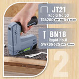 WORKPRO 3.6V 2.0Ah Battery Powered Electric Cordless 2-in-1 Staple and Nail Gun, Grey