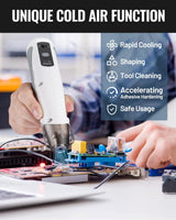WORKPRO 7.2V Mini Cordless Heat Gun, 680℉ Hot Air Gun with Reflector Nozzle, 3 Temp Settings - Cool Air, 302℉/680℉, Fully Ceramic Heating Core for Halloween Crafts & DIY Embossing
