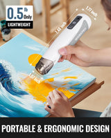 WORKPRO 7.2V Mini Cordless Heat Gun, 680℉ Hot Air Gun with Reflector Nozzle, 3 Temp Settings - Cool Air, 302℉/680℉, Fully Ceramic Heating Core for Halloween Crafts & DIY Embossing