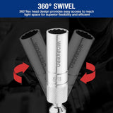WORKPRO 7 PCS Magnetic Swivel Spark Plug Socket Set