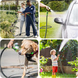 WORKPRO Hybrid Garden Hose 5/8" x 100ft, Heavy Duty | Flexible Hybrid Rubber, 3/4" Solid Brass Fittings & Rotary Handle, Kink Resistant, for Lawn, Garden & Yard Watering