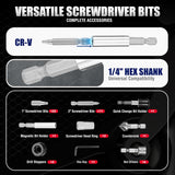 WORKPRO 105Pcs Drill & Driver Bit Set + 350 Screws, Kit for Home & Masonry | Clear-Lid Storage Case, 1/4" Hex Shank, HSS Twist Drill Bits, Magnetic Bit Holder, for Wood Metal Plastic Concrete Masonry