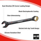 WORKPRO 9 Pcs Black Anti-Slip Ratcheting Combination Wrench Set, SAE 1/4"-3/4", 72-Teeth, Cr-V Constructed