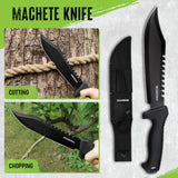 WORKPRO Machete and Camping Hatchet Set with Sheath | Camping Axe, Fixed Blade Hunting Knives, Paracord Handle, Headlamp, Flint Included, Camping Survival Tool Set