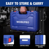 WORKPRO 9-Way Slide Hammer Puller Set, 27-Piece Slide Hammer Kit, Wheel Bearing Removal Tool for Front Hub & Rear Axle, Heavy Duty Bearing Puller Set with Carry Box