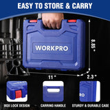 WORKPRO 14-Piece 1/2" Drive Deep Impact Socket Set, 6-Point Impact Deep Socket Set with Heavy Duty Storage Case for Automotive and Mechanical Repairs, 10mm-27mm, Cr-V Steel, Metric