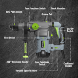 WORKPRO 12.5AMP 1-1/4 Inch Premium SDS-Plus Rotary Hammer Drill, Heavy Duty Corded Version