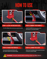 WORKPRO Bottle Jack, 4 Ton Heavy Duty Hydraulic Car Jack with Storage Case