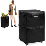 WORKPRO Medium Reusable Grocery Bag on Wheels, Heavy Duty Rolling Shopping Tote with Handle, Folding Trolley on 4 Caster Wheels for Groceries, Laundry, Camping, Moving
